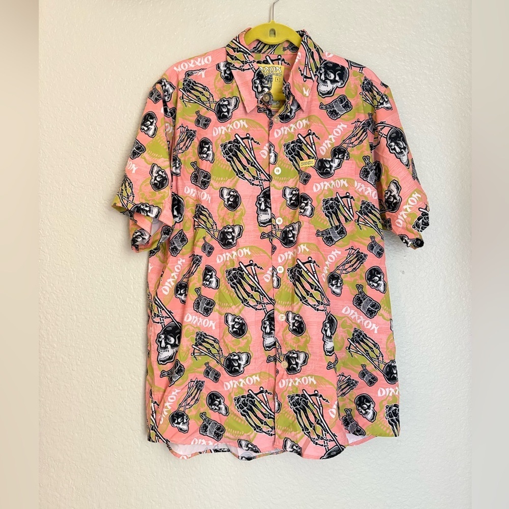 Dixxon Flannel Co Shirt Mens Tuna Town Short Sleeve Party Shirt Pink